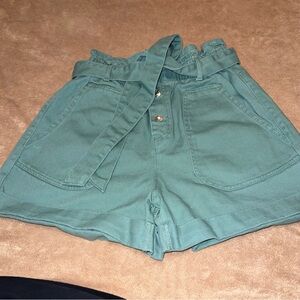 Love Tree Paper Bag High-Waisted Shorts